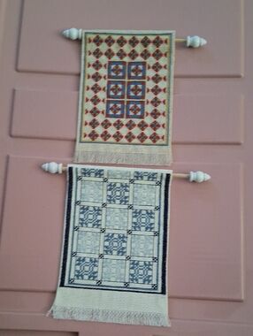 Handmade Wall Hangings - Red/Blue and Navy/White Designs